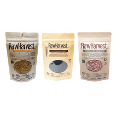 NEW RawHarvest Black Lava, Himalayan Pink Salt, & Ginger Salt, 2 Lbs Coarse Variety